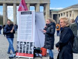 Solidaritätsaktion für inhaftierte Gewerkschafter:innen in Belarus (April 2023)